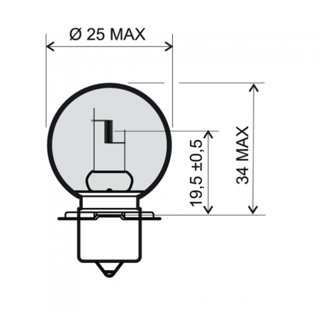LAMPADINA RMS 12V 20W P26S