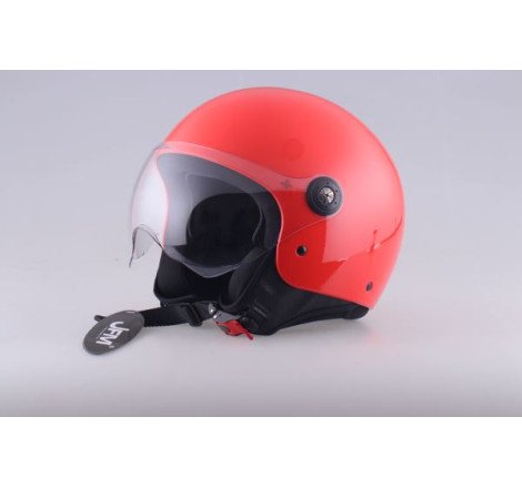CASCO DEMI JET MONOCOLORE ROSSO LUCIDO S