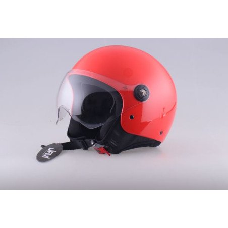 CASCO DEMI JET MONOCOLORE ROSSO LUCIDO S