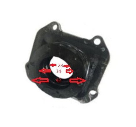 COLLETTORE ASPIRAZIONE COMPATIBILE APRILIA RS125, TUONO 125 99-10 IMBOCCO 34mm CARB ø 28 MOT ROTAX , N.O. AP0267918