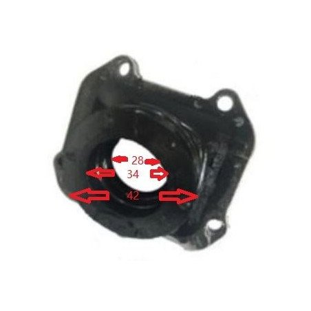 COLLETTORE ASPIRAZIONE COMPATIBILE APRILIA RS125, TUONO 125 99-10 IMBOCCO 34mm CARB ø 28 MOT ROTAX , N.O. AP0267918