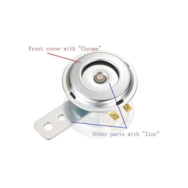 CLACSON COMPATIBILE PER MOTO E SCOOTER CUSTOM NAKED QUAD UNIVERSALE ARGENTO 12V DIAMETRO 70mm