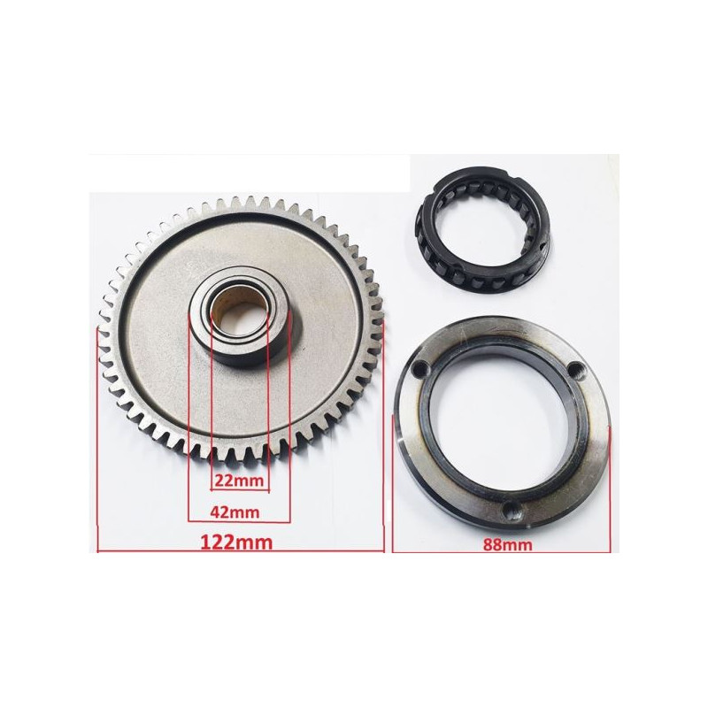 KIT RUOTA LIBERA AVVIAMENTO COMPATIBILE QUAD ATV 250 300 350 400, MASAI 300 DINLI 122 mm