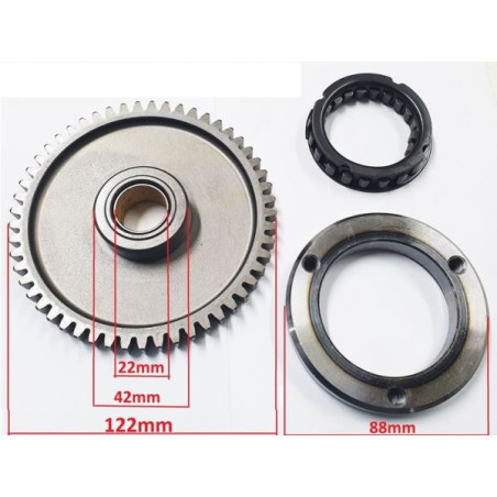 KIT RUOTA LIBERA AVVIAMENTO COMPATIBILE QUAD ATV 250 300 350 400, MASAI 300 DINLI 122 mm