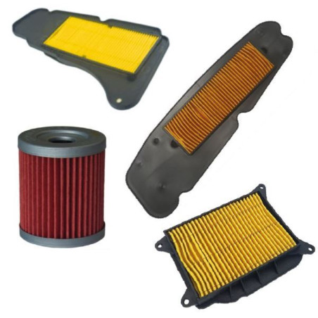 KIT FILTRI COMPLETO COMPATIBILE YAMAHA MAJESTY X MAX 400(FO71018 + FA70028 + FA70029 + FA70074)