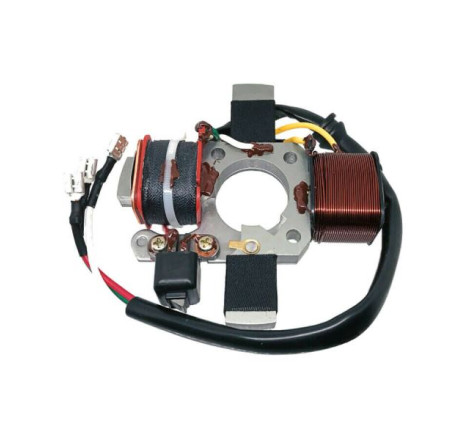 STATORE A 4 POLI COMPATIBILE PIAGGIO SI SENZA FRECCE CON VARIATORE, BRAVO 3 50, SUPERBRAVO N.O. 218584