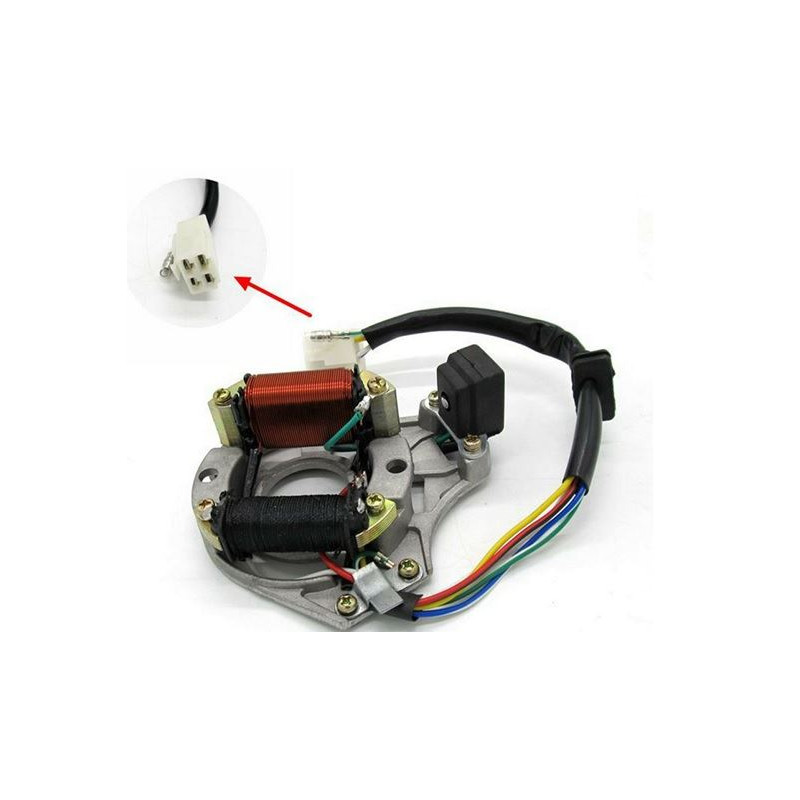 STATORE A 2 BOBINE E 5 CAVI COMPATIBILE PER MINIQUAD 50-110 PER Kazuma Quad ATV Go Kart bike LF100 DY100 H100 LX100