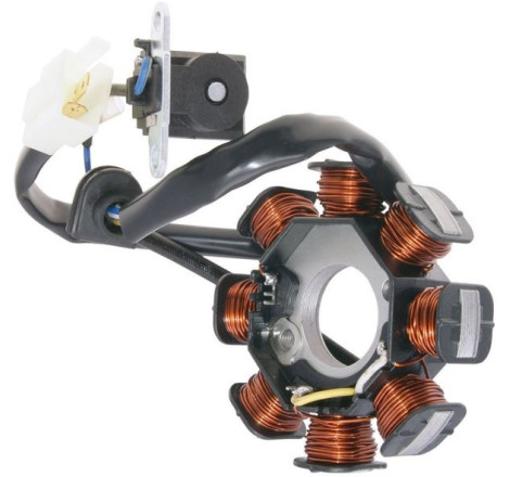 STATORE A 8 POLI COMPATIBILE PEUGEOT TWEET 4T RS 50 2010-2017, SYM SYMPHONY 4T SR 50 2010-2017, N.O. 31120-AAA-A00