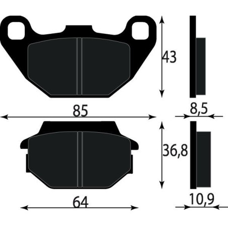 PASTIGLIE FRENO PLATINUM SERIES COMPATIBILE KYMCO PEOPLE 125 250 ANT SYM JOYRIDE 125 200 HD