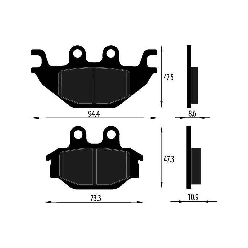 PASTIGLIE FRENO PLATINUM SERIES COMPATIBILE KYMCO AGILITY MAXI 300I ABS POST