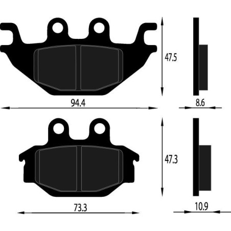 PASTIGLIE FRENO PLATINUM SERIES COMPATIBILE KYMCO AGILITY MAXI 300I ABS POST