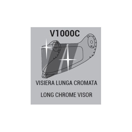 VISIERA CHROME LUNGA PER CASCO 1000