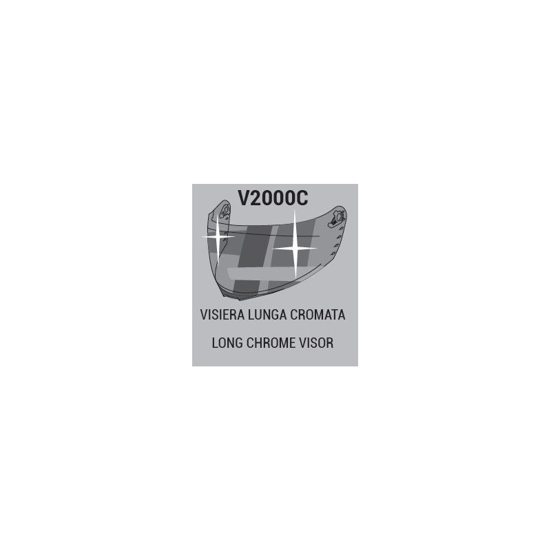 VISIERA CHROME LUNGA PER CASCO 2000