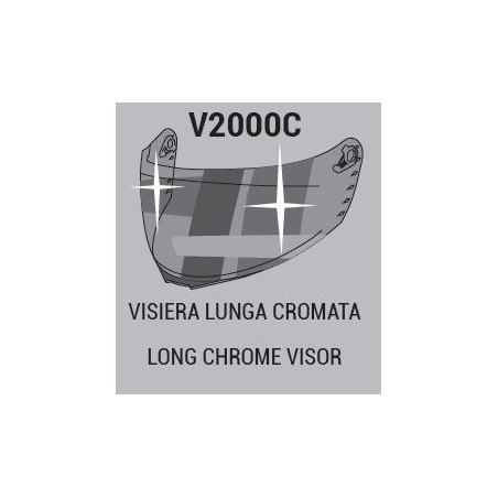 VISIERA CHROME LUNGA PER CASCO 2000