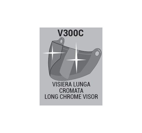 VISIERA CHROME LUNGA PER CASCO 300