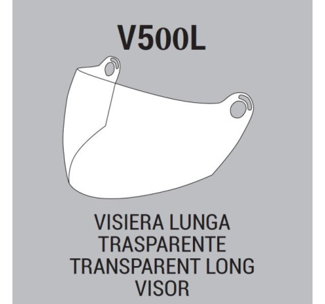 VISIERA TRASPARENTE LUNGA PER CASCO 500