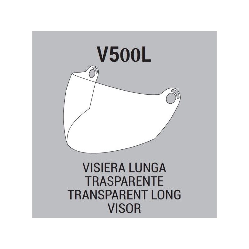 VISIERA TRASPARENTE LUNGA PER CASCO 500
