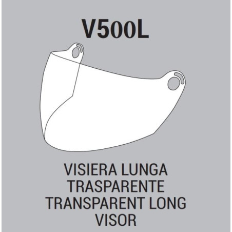 VISIERA TRASPARENTE LUNGA PER CASCO 500