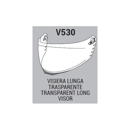 VISIERA TRASPARENTE LUNGA PER CASCO 530