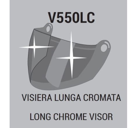 VISIERA CHROME LUNGA PER CASCO 550 e CASCO 250