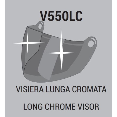 VISIERA CHROME LUNGA PER CASCO 550 e CASCO 250
