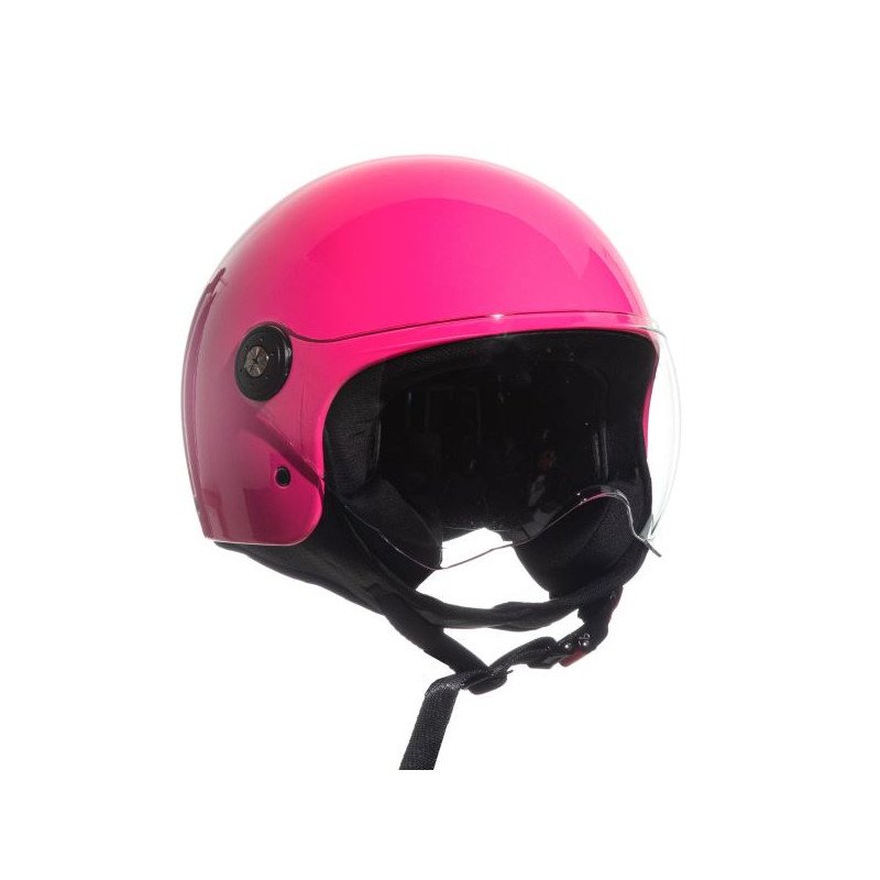 CASCO DEMI JET MONOCOLORE ROSA LUCIDO XS