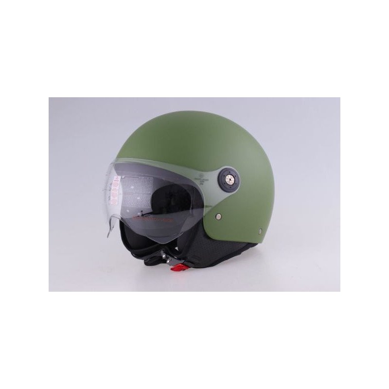 CASCO DEMI JET MONOCOLORE VERDE MILITARE OPACO L