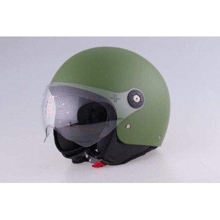 CASCO DEMI JET MONOCOLORE VERDE MILITARE OPACO M