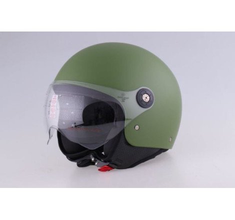 CASCO DEMI JET MONOCOLORE VERDE MILITARE OPACO XL
