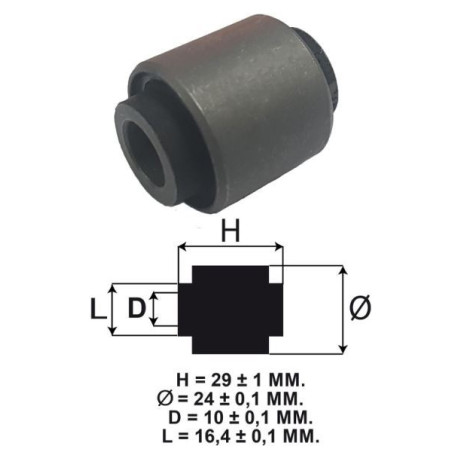 SUPPORTO MOTORE SILENT BLOCK COMPATIBILE PIAGGIO SCOOTER 24x10x29MM