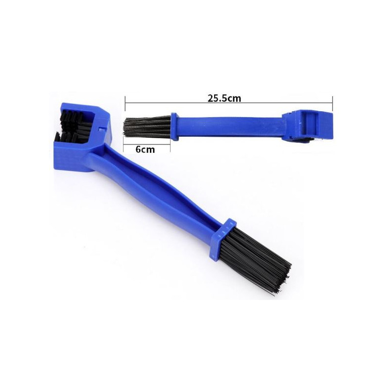 SPAZZOLA PULISCI CATENA MOTO E BICI CON TESTINE IN NYLON COLORE BLU ALTA QUALITA' PLASTICA-ACCIAO