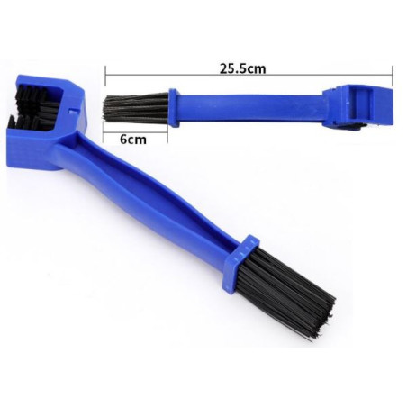 SPAZZOLA PULISCI CATENA MOTO E BICI CON TESTINE IN NYLON COLORE BLU ALTA QUALITA' PLASTICA-ACCIAO
