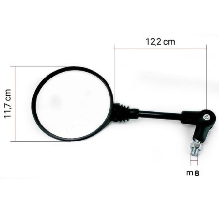 SPECCHIETTO RETROVISORE UNIVERSALE PIEGHEVOLE DESTRO/SINISTRO ATTACCO M8 PER MOTO E SCOOTER