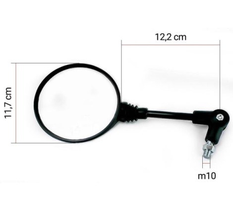 SPECCHIETTO RETROVISORE UNIVERSALE PIEGHEVOLE DESTRO/SINISTRO ATTACCO M10 PER MOTO E SCOOTER