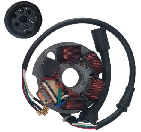 STATORE A 5 BOBINE E 6 CAVI COMPATIBILE VESPA PK 50, N.O. 497654