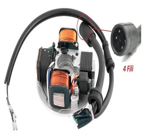 STATORE A 4 BOBINE E 7 CONNETTORI COMPATIBILE VESPA PK S 50 1982 SENZA AVV ELETT R.O. 199491