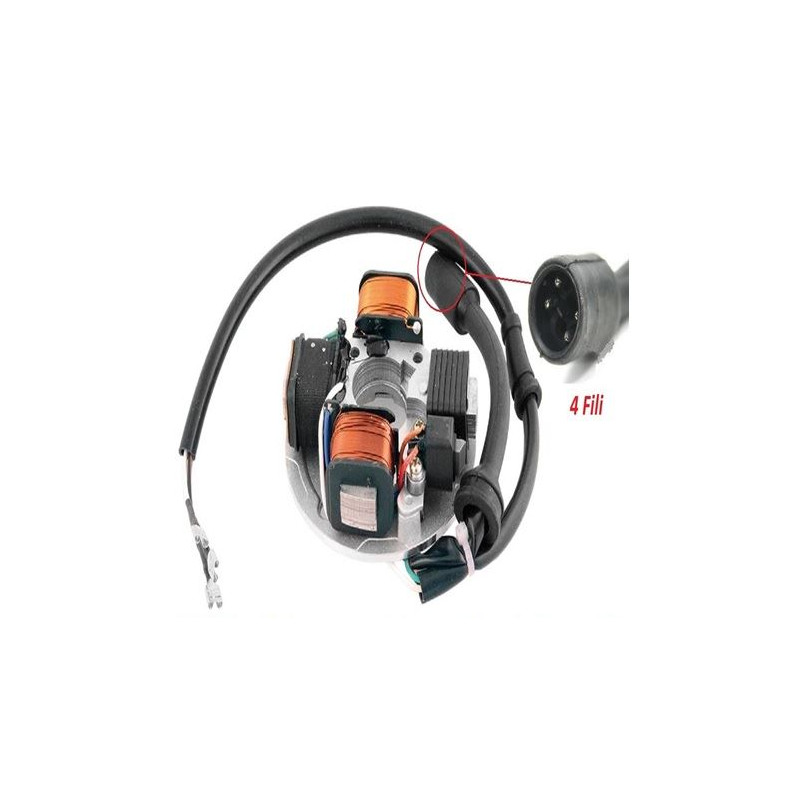 STATORE A 4 BOBINE E 7 CONNETTORI COMPATIBILE VESPA PK S 50 1982 SENZA AVV ELETT R.O. 199491