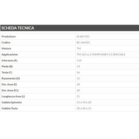 BIELLA COMPLETA TM KART 125 2T SPECIALE