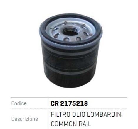 FILTRO OLIO LOMBARDINI COMMON RAIL (2175218)