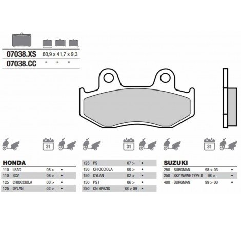 PASTIGLIE BREMBO FA323 (67090)